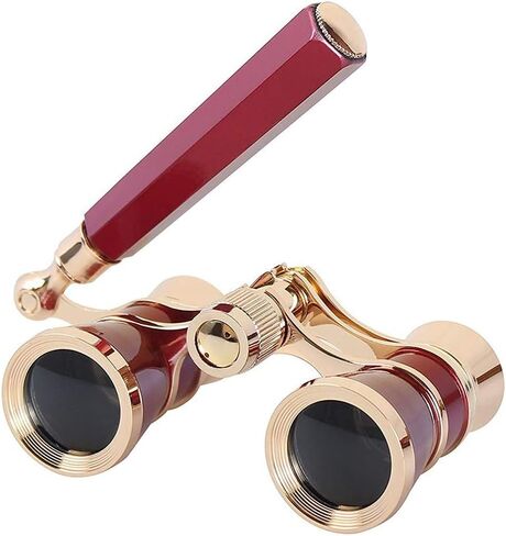 Binocular Glasses Metal Theater Glasses Binocular Concert Portable Compact Lightweight with Handle in Kuwait