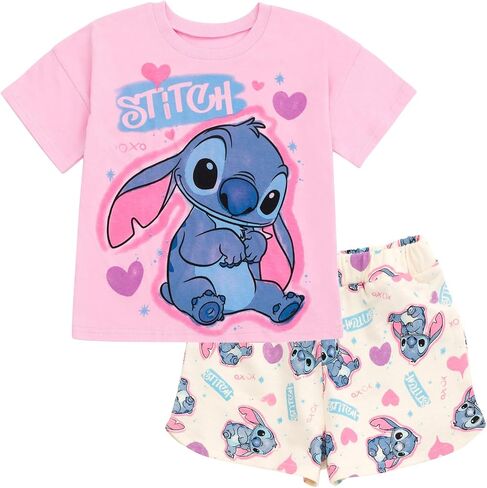 Disney Minnie Mouse Toddler Girls T-Shirt and Chambray Shorts Outfit Set Orange/Blue 4T in Saudi Arabia