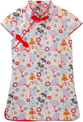 Toddler Baby Layette Set 18 Months to 6 Years Toddler Cheongsam Tang Dresses Exquisite Stylish Baby Summer Dress in Saudi Arabia