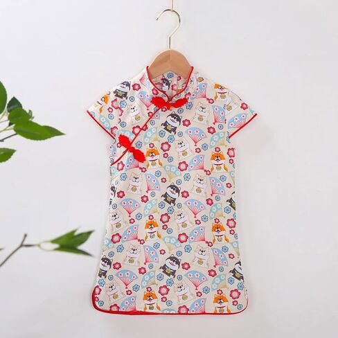 Toddler Baby Layette Set 18 Months to 6 Years Toddler Cheongsam Tang Dresses Exquisite Stylish Baby Summer Dress in Saudi Arabia