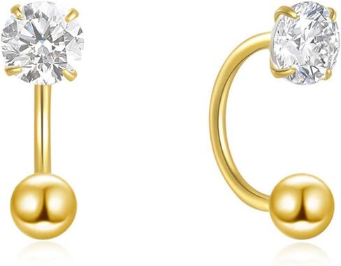 SILBERTALE Daith Rook Earrings Sterling Silver Cartilage Earring Stud Tragus Piercing Eyebrow Rings Petite Belly Ring Curved Barbell Body Piercing 5/16'' in Kuwait