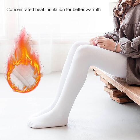 Kids Girls Solid Color Fle𝐞ce Lined Tights Toddler Cable Knit Leggings Thick Cotton Infant Stockings Fix Leggings in Saudi Arabia