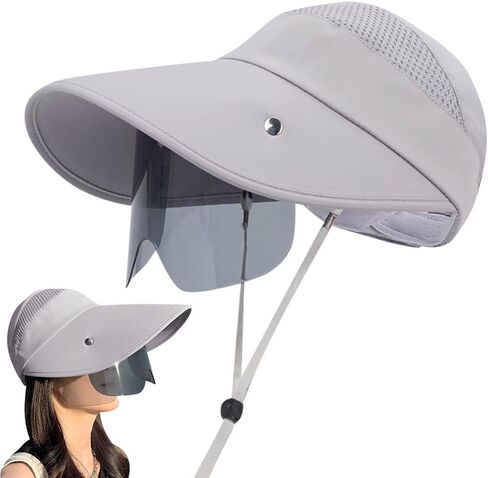 Face_Shield Protector Sun Visor Hat UV Protection Summer Sun Cap Great for Oudtoor Hiking Camping Golf Tennis Cycling in Kuwait