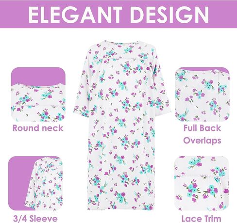 Personal Touch Women's Adaptive Flannel Backwrap Gown in Kuwait