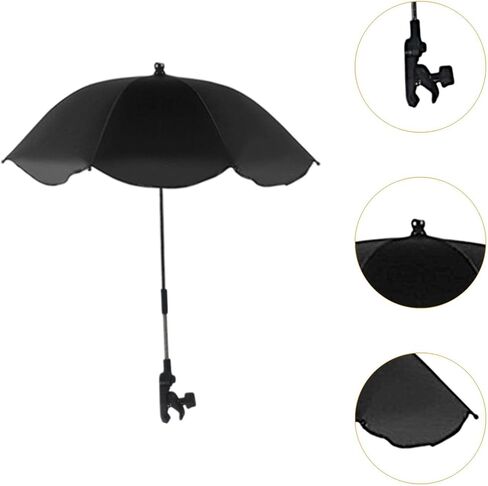 Beach Chair Umbrella Stroller Umbrella with Clip Multipurpose 360°Adjustable Tear Resistant Waterproof for Vocation Camping in Kuwait