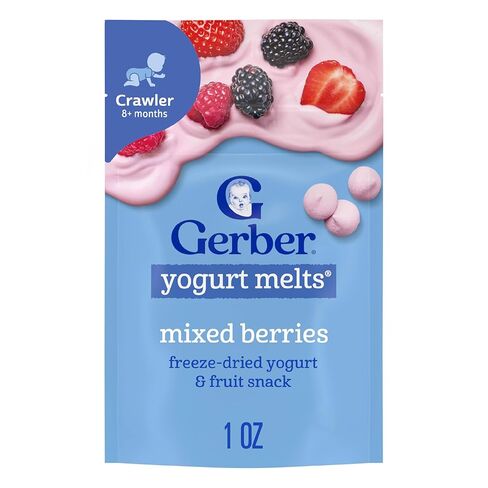 Gerber Stage 3 وجبات خفيفة من طعام الأطفال ، يذوب زبادي التوت المختلط. in Saudi Arabia