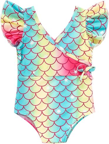 Grnshts Toddler Girl Fashion Swimsuit Print Color Block Stripe One Swimwear Girl Girl Summer Beach Suits in Saudi Arabia