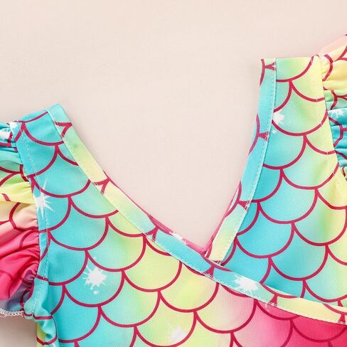 Grnshts Toddler Girl Fashion Swimsuit Print Color Block Stripe One Swimwear Girl Girl Summer Beach Suits in Saudi Arabia