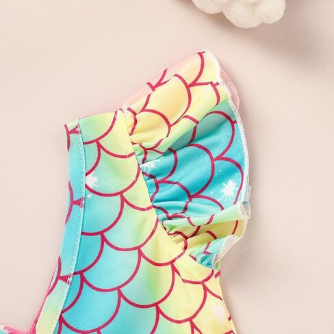 Grnshts Toddler Girl Fashion Swimsuit Print Color Block Stripe One Swimwear Girl Girl Summer Beach Suits in Saudi Arabia