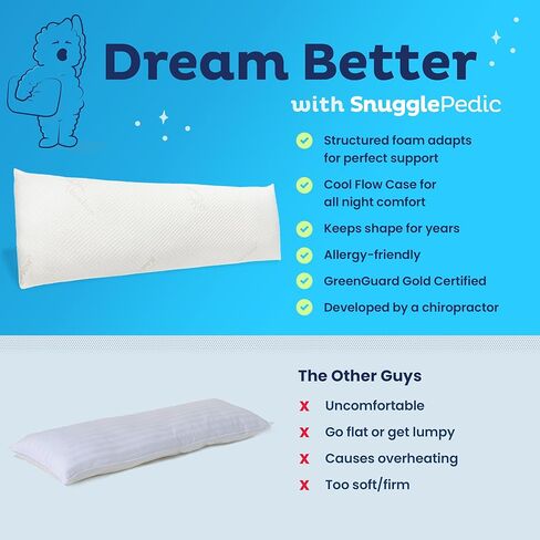 وسادة الجسم في تحاضن البالغين للبالغين ، راحة مريحة لأسفل وسائد الحمل البديلة - وسادة ناعمة وداعمة وذات تنفس الأمومة - وسادة احتضان طويلة للسرير ، 20 × 54 وسادة كاملة الجسم in Kuwait