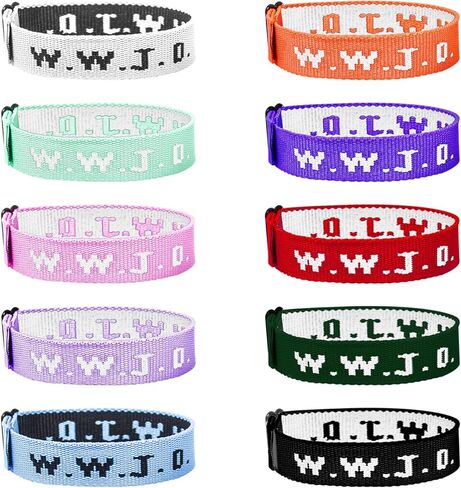 8 Pcs W.W.J.D.Bracelets Religious Christian WWJD Bracelet What Would Jesus Do Bracelets Webbing Bracelets for Fundraisers in Saudi Arabia