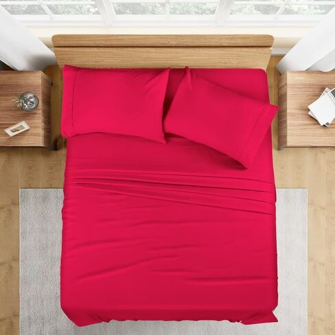 Crib Size 600 Thread Count 100% Pima Cotton 4-Piece Sheet Set, Sateen Weave, with 14-16 Inch Deep Pocket Snug Fit (Burgundy Solid) in Saudi Arabia