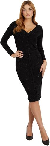 GUESS Women's Long Sleeve Celia Micro Sequin Sweater Dress in Saudi Arabia