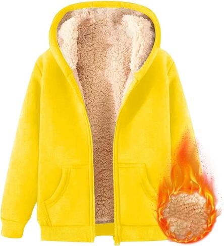Hoodies For Children Winter Fleece Sweatshirt Full Zip Up Thick Lined Hooded Jacket Clothes for Girl 4t in Saudi Arabia