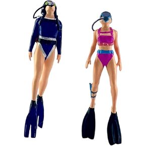 pistro 1/64 Scale Mermaid Diving Figures, Hand Painted Resin Miniatures for Diorama Decor