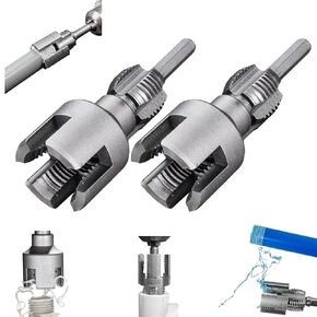 Pipe Thread Cutting Tool, Integrated Internal & External Pipe Threading Tool, Electric Drill Compatible PVC Pipe Threader Kit, Pipe Sizes Rethreading Tool (1/2"+3/4")
