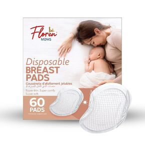 Disposable Nursing Pads for Breastfeeding | 60 pcs | Breastfeeding Essentials, Super Absorbent and Breathable Breastfeeding Pads, Individually Packed for Easy Access