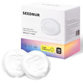 Disposable Nursing Pads, Breast Pads for Leaking Milk, 0.04inch Ultra-Thin, Ultra-Absorbent, No Shedding, Individually Packaged, Soft & Breathable Nipple Pads Breastfeeding Essential for Mom