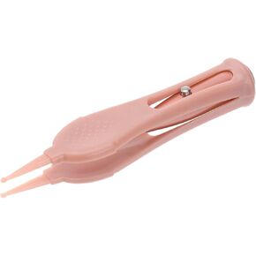 Tweezer Cleaning Clip for Nose Ears Navel Eye Safe Easy to Use Skid Handle LED Light Design for Pink