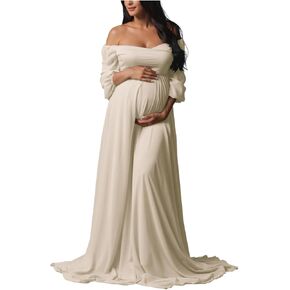 فستان الأمومة السبع لالتقاط الصور الطويلة شيفون فساتين الحمل الأنيقة in Kuwait