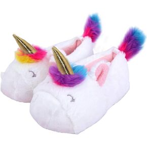 Elcssuy Girls Unicorn Slippers Toddler Girls Slippers Warm Comfortable Anti-Slip House Slippers for Kids Indoor Outdoor(Little Kid/Big Kid)