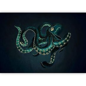 artgeist Premium Wall Mural Ocean 79x55 in - XXL Non-Woven Wallpaper Fleece Wall Decor Photo Print Picture Image Design Underwater Abstract Octopus g-C-10024-a-a