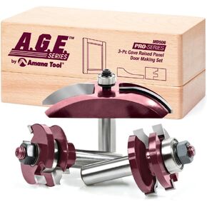 by Amana Tool MD506 Cove Raised Panel Door Making Carbide Tipped Router Bit Set with 1/2-Inch Shank, 3-Piece