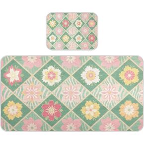 Flower Plaid Cooling Baby Waterproof Crib Mattress pad 28" x 52" Ultra Soft Mattress pad for Kids, Adult