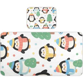 Cute Cartoon Black Penguin Cooling Baby Toddler Mattress 28" x 52" Reusable Bed Pads for Adults for Baby&Toddler