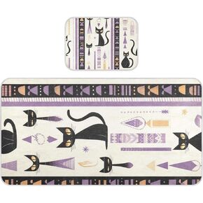 Black Cats Tribal Style Pattern Cooling Baby Mattress pad 28" x 52" Breathable Crib Bumper Pads for Baby&Toddler