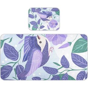 Purple Morning Glory Flowers Birds Cartoon Style Cooling Baby Toddler Mattress 28" x 52" Breathable Bed Pads for Adults for Kids, Adult