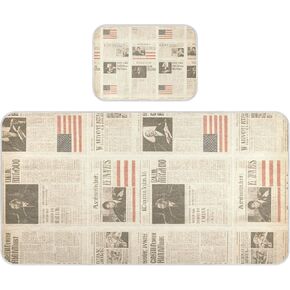 Brown Vintage American Newspaper Cooling Baby Waterproof Crib Mattress Cover 28" x 52" Breathable Bed Pads Washable for Kids, Adult