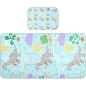 Cute Cartoon Grey Dinosaur Cooling Baby Crib Mattress pad 28" x 52" Absorbent Pads for Bed for Baby&Toddler