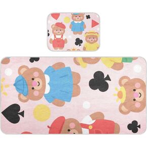 Cartoon Cute Brown Poker Bear Cooling Baby Mattress Protector 28" x 52" Ultra Soft Bed Pads Disposable for Baby&Toddler