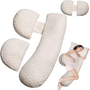 Pregnancy Pillow for Women - Maternity Pillow for Back Pain Relief & Full Body Support, Soft Sleeping Pillow with Removable Cover for Side Sleepers and Pregnancy