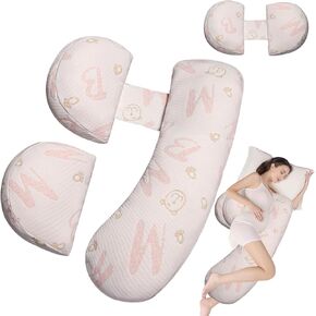 Pregnancy Pillow for Women - Maternity Pillow for Back Pain Relief & Full Body Support, Soft Sleeping Pillow with Removable Cover for Side Sleepers and Pregnancy in Kuwait