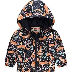 Toddler Hooded Coat for Kids Spring Summer Windbreaker Rain Jacket Raincoat Outwear Baby Boys Girls 1-5 Years
