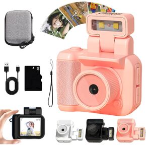 Retroscope Mini Camera, Retroscope Camera, Scope Mini Camera, Retroscope Cam with Attachable Battery - Support Video Recording, 90° Flip Flash, 6 Filters 1.44 Inch (Black, Camera+128G Card)
