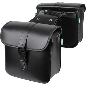 Motorcycle Riding Travel Tank Bag Motorcycle Storage Tool Bag Side Luggage Saddle Bag PU Leather Motor Tail Luggage Suitcase