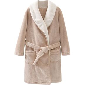 Short Flannel Robe for Toddler Fuzzy Soft Long 𝗟oungewear Bathr𝐨be N𝐢ghtgowns Kids Boys Sl𝐞epwear with Pockets Belt