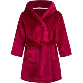 Soft Hooded Rainbow Bathrobe Warm Soft Casual Solid Hooded Shawl Baby Infant Red Cozy Indoor Spa
