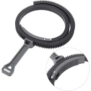 Follow Focus with Gear, Plastic Adjustable Zoom Focusing Handle Lever for Digital DSLR Camera, Camcorder, DV, HDV, HD Camera Etc (Gray)