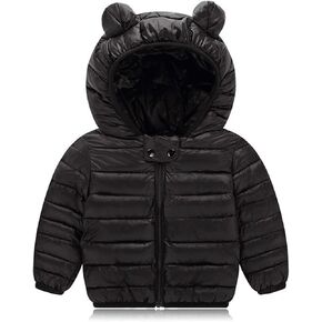 Kubbon Winter Puffer Padded Jacket for Kids Baby Boys Girls Lightweight Hooded Down Coats Cute Bear Ears Snowsuit Outerwear