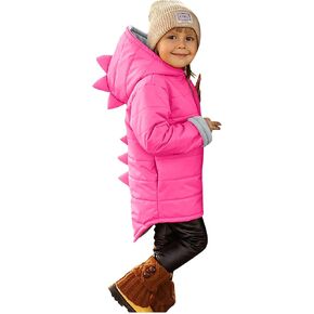 Toddler Down Coat Baby Dinosaur Hoods Jacket Solid Lightweight Soft Warm Zipper Winter Outerwear Comfort Unisex Clothing