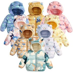 Winter Down Coats for Kids Baby Boys Girls Light Puffer Padded Jacket with Hooded Toddler Outerwear Baby