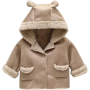 Baby Boy Winter Coat Toddler Girl Hooded Puffer Jacket Fu𝐫 Collar Down Outerwear 3D Bear Ear Coat Baby
