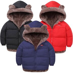Winter Down Coats for Kids Baby Boys Girls Light Puffer Padded Jacket Bear Hoods Infant Outerwear 3D