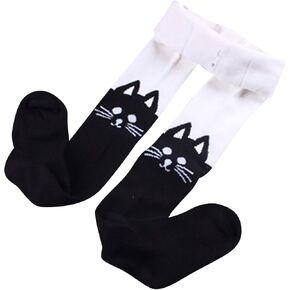 Baby Girl Tights Toddler Tights with Cute Cat Pattern Footed Seamless Leggings Stockings Cotton Boys Fall Outfits