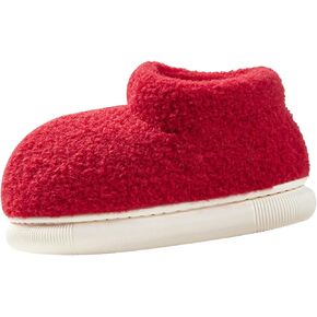 Cozy Fleece Booties Slippers for Infant Toddler Girls, Non-Slip Soft Sole Furry Thickened Warm Little Girl Raining Boots