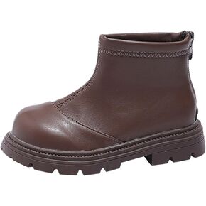 Kid Girl Boots Size 2 for Toddler Girls Front Zipper Cheer Shoes Outdoor Warm Non Slip Mary Jane Shoes
